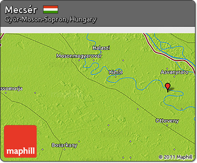 Physical 3D Map of Mecsér