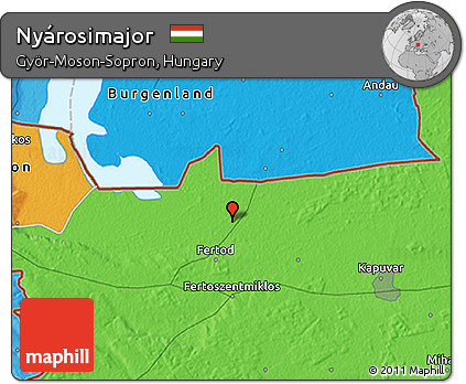 Political 3D Map of Nyárosimajor