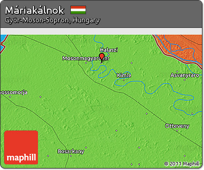 Political 3D Map of Máriakálnok