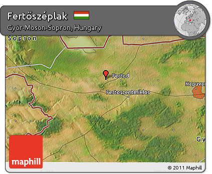 Satellite 3D Map of Fertőszéplak