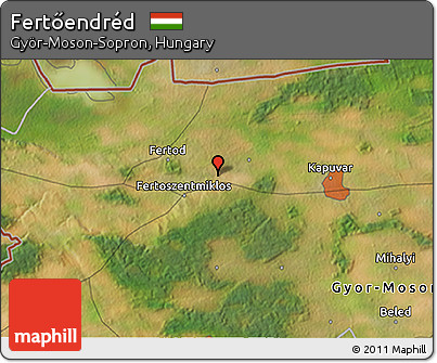 Satellite 3D Map of Fertőendréd