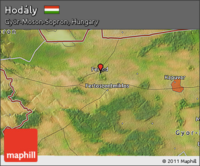 Satellite 3D Map of Hodály