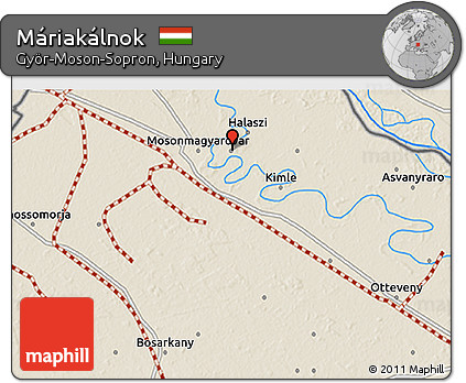 Shaded Relief 3D Map of Máriakálnok