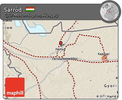 Shaded Relief 3D Map of Sarród