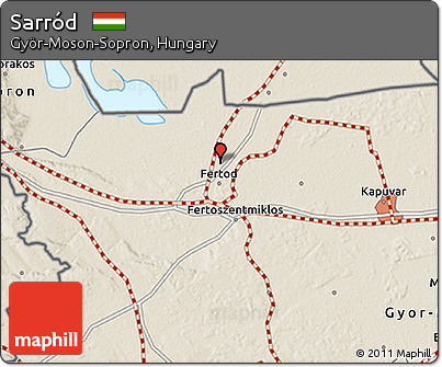 Shaded Relief 3D Map of Sarród