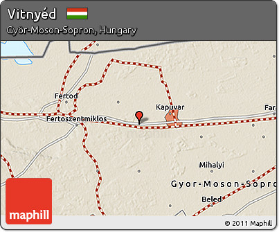 Shaded Relief 3D Map of Vitnyéd