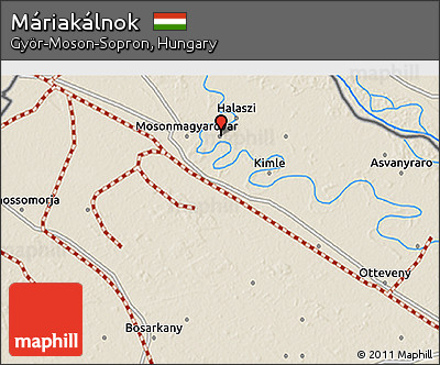 Shaded Relief 3D Map of Máriakálnok