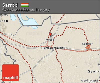 Shaded Relief 3D Map of Sarród