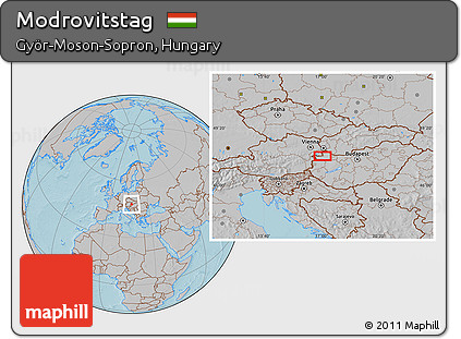 Gray Location Map of Modrovitstag, hill shading