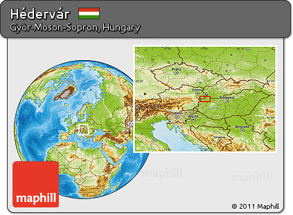 Physical Location Map of Hédervár