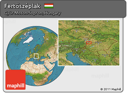 Satellite Location Map of Fertőszéplak