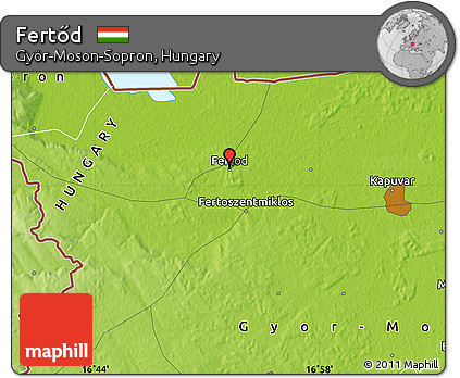 Physical Map of Fertőd