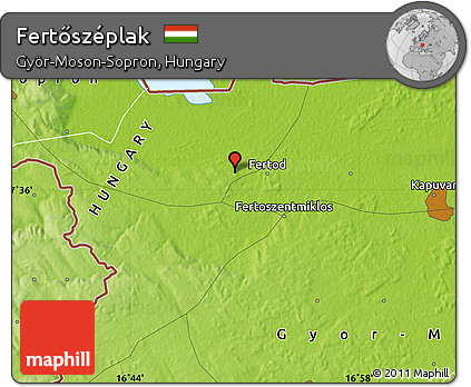 Physical Map of Fertőszéplak