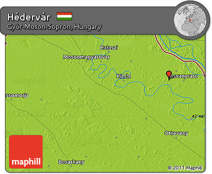 Physical Map of Hédervár
