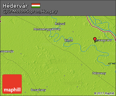 Physical Map of Hédervár