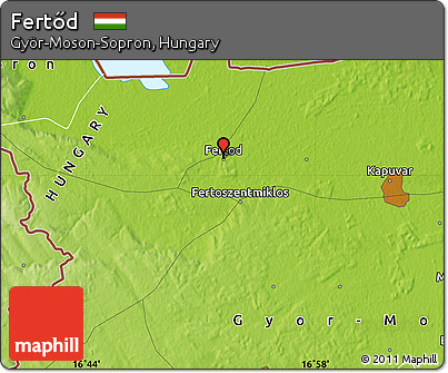 Physical Map of Fertőd