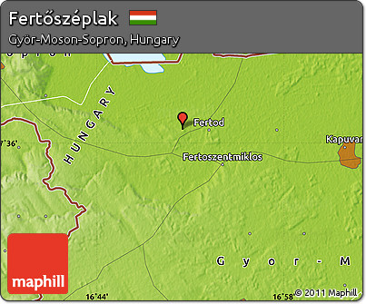 Physical Map of Fertőszéplak