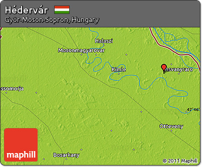 Physical Map of Hédervár