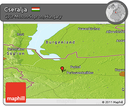 Physical Panoramic Map of Cseralja