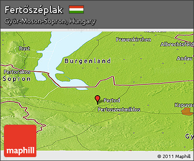 Physical Panoramic Map of Fertőszéplak