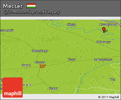 Physical Panoramic Map of Mecsér