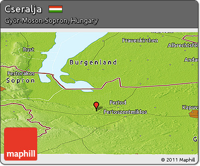 Physical Panoramic Map of Cseralja