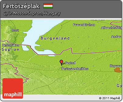 Physical Panoramic Map of Fertőszéplak