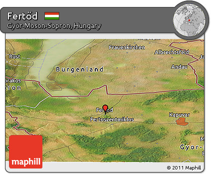 Satellite Panoramic Map of Fertőd