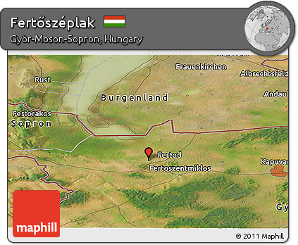 Satellite Panoramic Map of Fertőszéplak
