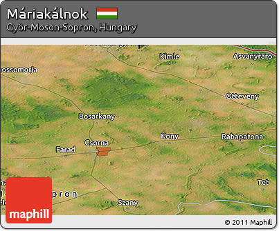Satellite Panoramic Map of Máriakálnok