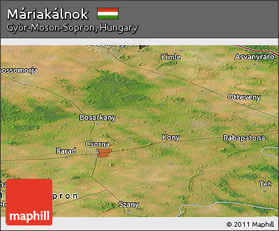 Satellite Panoramic Map of Máriakálnok