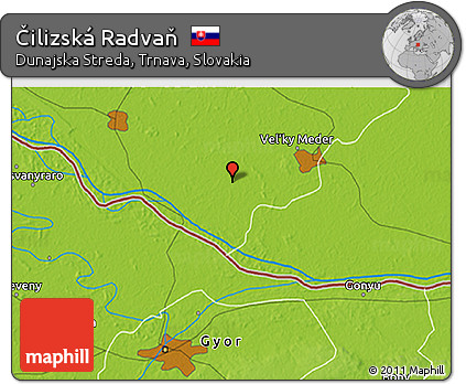 Physical 3D Map of Čilizská Radvaň