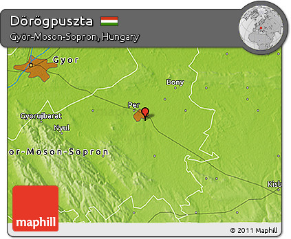 Physical 3D Map of Dörögpuszta
