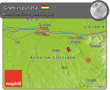 Physical 3D Map of Grébicspuszta
