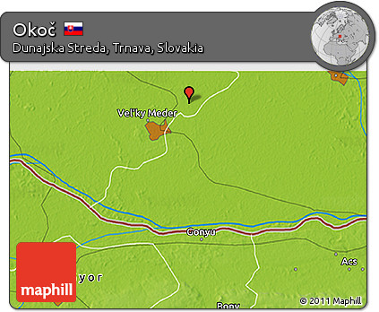 Physical 3D Map of Okoč