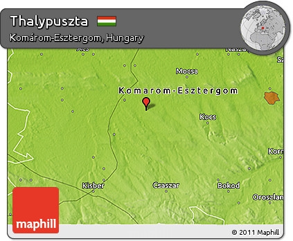 Physical 3D Map of Thalypuszta