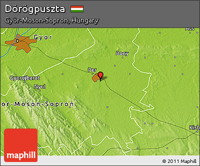 Physical 3D Map of Dörögpuszta