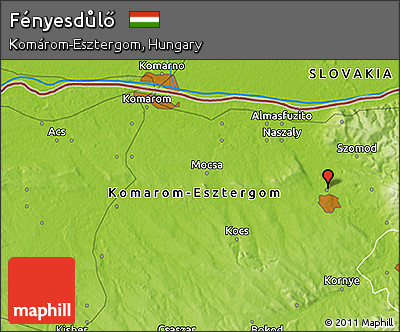 Physical 3D Map of Fényesdůlő