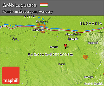 Physical 3D Map of Grébicspuszta