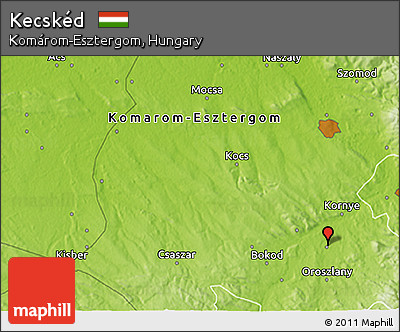 Physical 3D Map of Kecskéd