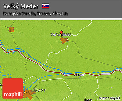Physical 3D Map of Veľký Meder