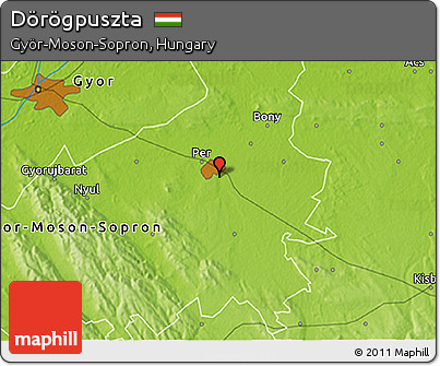 Physical 3D Map of Dörögpuszta