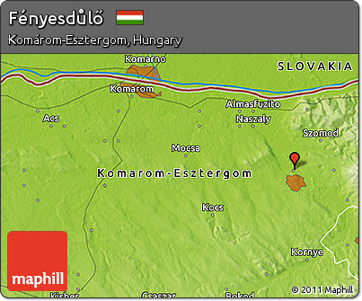 Physical 3D Map of Fényesdůlő