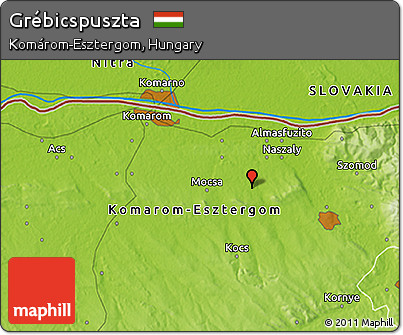 Physical 3D Map of Grébicspuszta