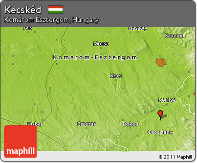 Physical 3D Map of Kecskéd