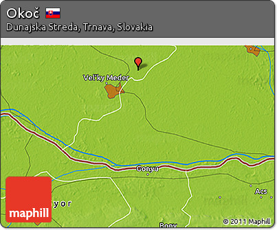 Physical 3D Map of Okoč