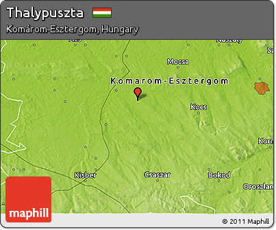 Physical 3D Map of Thalypuszta