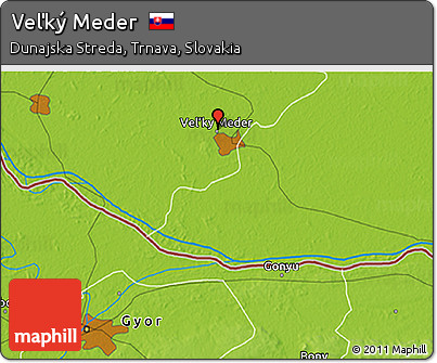 Physical 3D Map of Veľký Meder