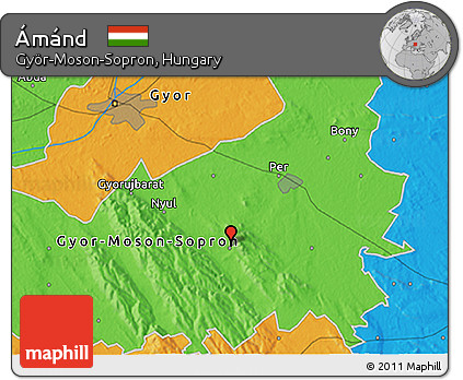 Political 3D Map of Ámánd