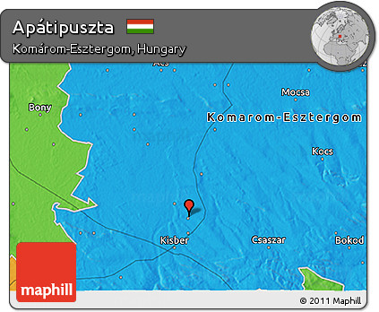 Political 3D Map of Apátipuszta